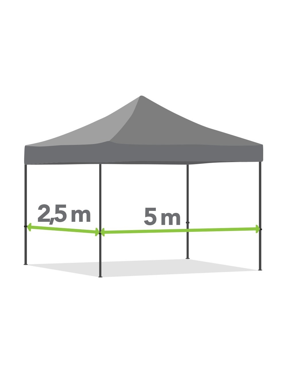 Tonnelle pliante de 2,5m x 5m